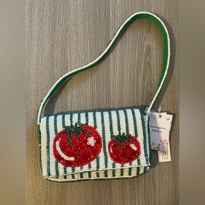 Beaded Striped Tomato Green and Red Bag Viral TikTok RARE!